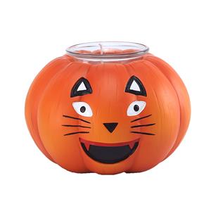 Cat faced pumpkin candlestick