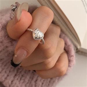 Pure Silver Lava Love Ring