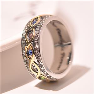 Gold Full Diamond Two tone Ring