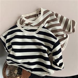 Children's long sleeved T-shirt Korean version trendy children's striped casual top