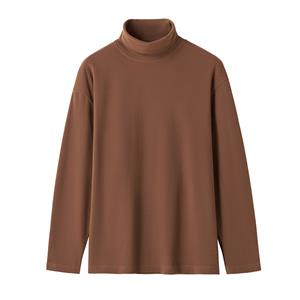 Solid color loose casual long sleeved T-shirt men's hoodie