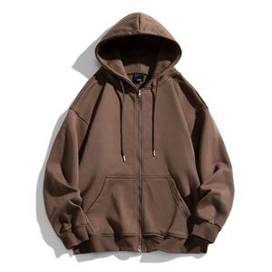 400G heavyweight fleece zippered cardigan hoodie